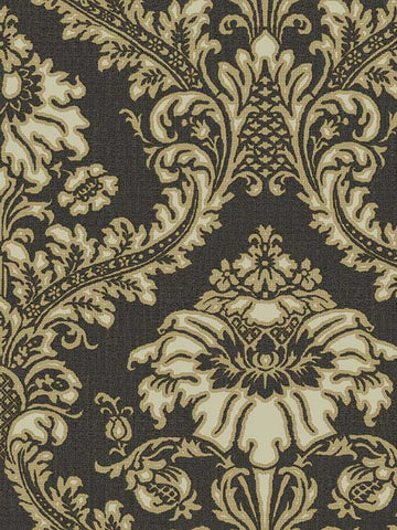 25739 Damasco Superior Black Beige Wallpaper