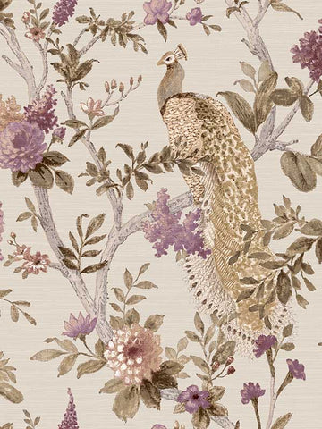 25754 Pavone Platino Pink Beige Wallpaper