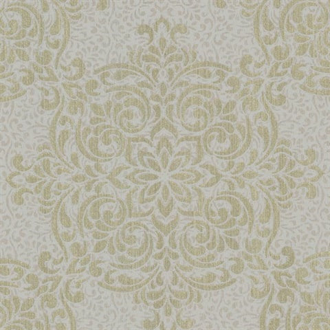 2603-20902 Gabrielle Gold Lace Feature Wallpaper