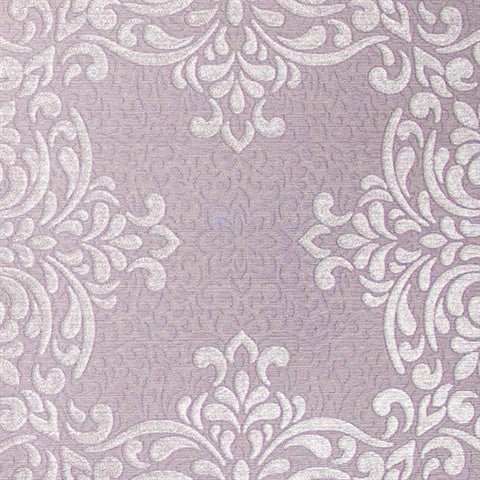 2603-20904 Gabrielle Mauve Lace Feature Wallpaper 