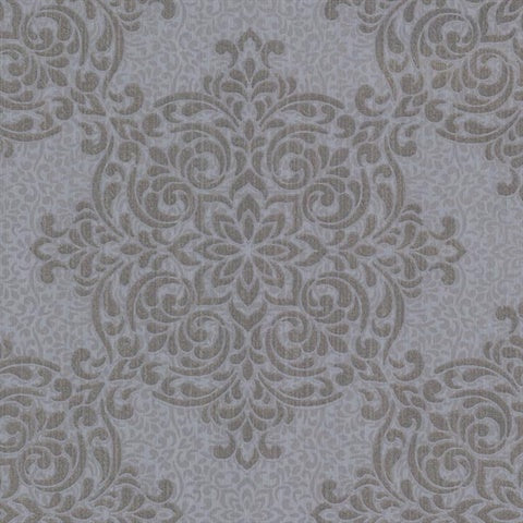 2603-20905 Gabrielle Grey Lace Feature Wallpaper