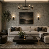 2622-30246 Pewter Petra gray metallic Big Chip Natural Real Mica Stone Wallpaper Textured
