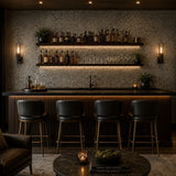 2622-30246 Pewter Petra gray metallic Big Chip Natural Real Mica Stone Wallpaper Textured