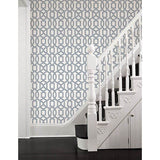 2625-21815 Quantum Blue Trellis Wallpaper