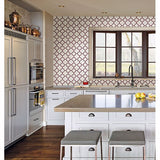 2625-21859 Origin Burgundy Quatrefoil Wallpaper