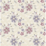 2657-22203 Chloe Purple Floral Wallpaper