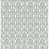 2657-22229 Lulu Dark Green Damask Wallpaper