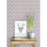 2657-22231 Lulu Plum Damask Wallpaper