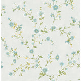 2657-22248 Delphine Light Blue Floral Wallpaper