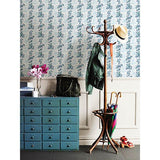 2657-22252 Charlise Blue Floral Stripe Wallpaper