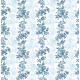 2657-22252 Charlise Blue Floral Stripe Wallpaper