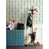 2657-22253 Charlise Teal Floral Stripe Wallpaper