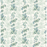2657-22253 Charlise Teal Floral Stripe Wallpaper