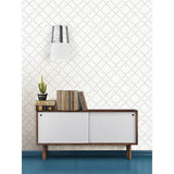 2657-22259 Desiree White Quatrefoil Wallpaper 