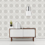 2697-22628 Optic Silver Geometric Wallpaper