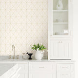 2697-78002 Intersection Gold Geometric Wallpaper