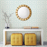2697-78025 Maze Turquoise Tile Wallpaper