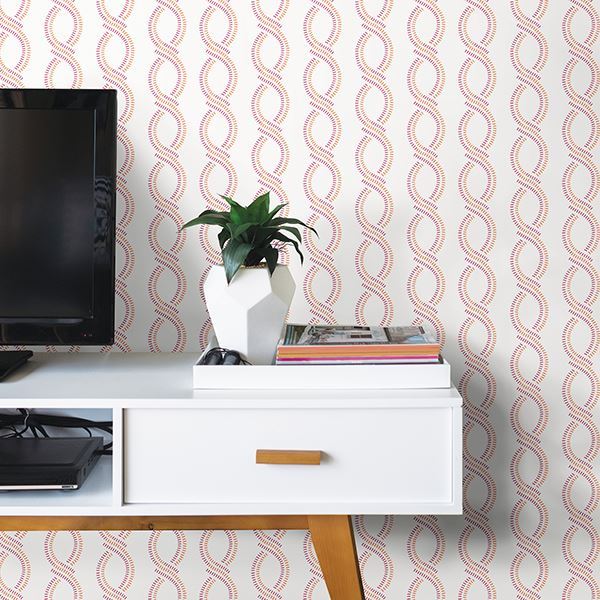 2697-78063 Helix Pink Stripe Wallpaper – wallcoveringsmart