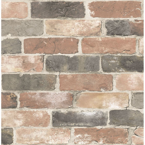 2701-22320 Reclaimed Bricks Dusty Red Rustic Wallpaper