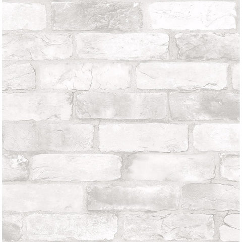 2701-22321 Reclaimed Bricks White Rustic Wallpaper