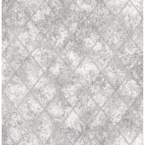 2701-22326 Mercury Glass Silver Distressed Metallic Wallpaper