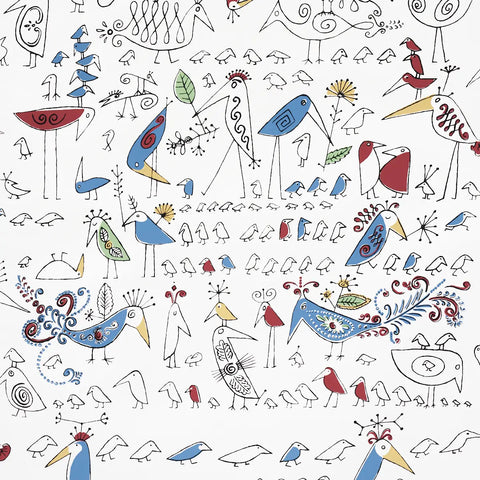 2705511 Aviary Multi On White Wallpaper