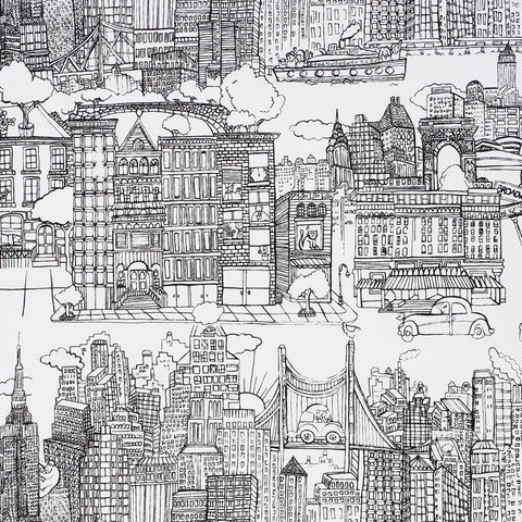 2705530 New York New York Black On White Wallpaper