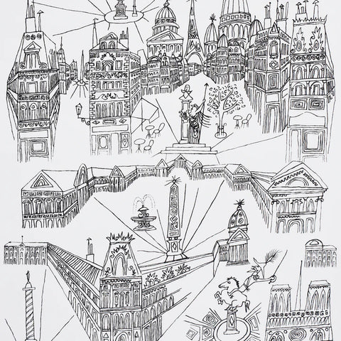 2705780 Views Of Paris Black and White Wallpaper