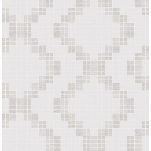 2716-23865 Mosaic Taupe Grid Wallpaper