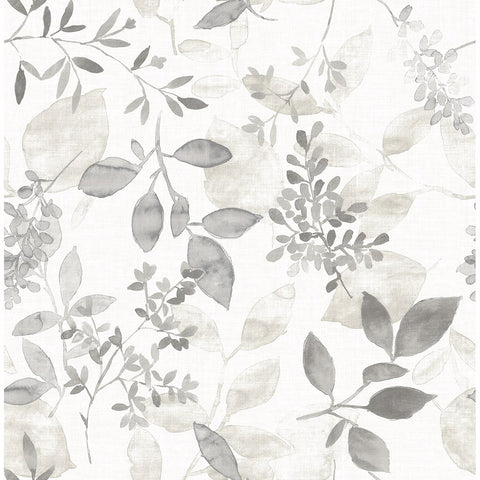 2716-23867 Gossamer Grey Botanical Wallpaper