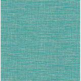 2744-24118 Exhale Teal Faux Grasscloth Wallpaper