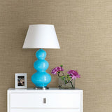 2744-24121 Exhale Taupe Faux Grasscloth Wallpaper