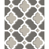 2744-24122 Lido Grey Quatrefoil Wallpaper
