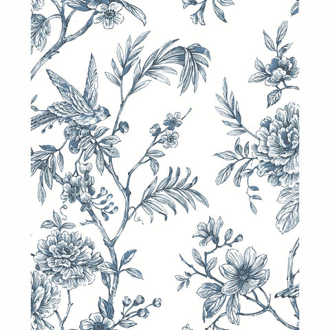 2763-24235 Jessamine Blue Floral Trail Wallpaper