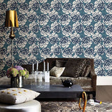 2763-24238 Fanciful Blue Floral Wallpaper