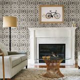 2763-24245 Daphne Grey Trellis Wallpaper