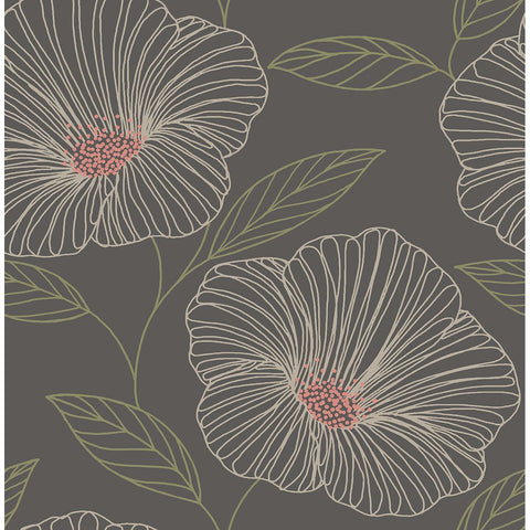 2764-24319 Mythic Grey Floral Wallpaper