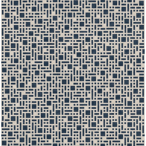 2764-24339 Bento Indigo Geometric Wallpaper