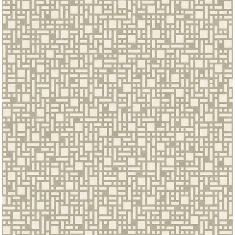 2764-24342 Bento Taupe Geometric Wallpaper