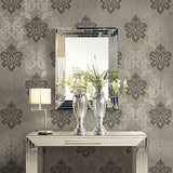 2765-BW40101 Adela Light Brown Twill Damask Wallpaper