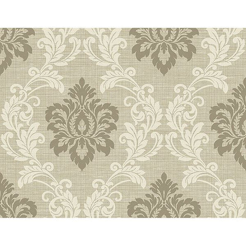 2765-BW40105 Adela Neutral Twill Damask Wallpaper