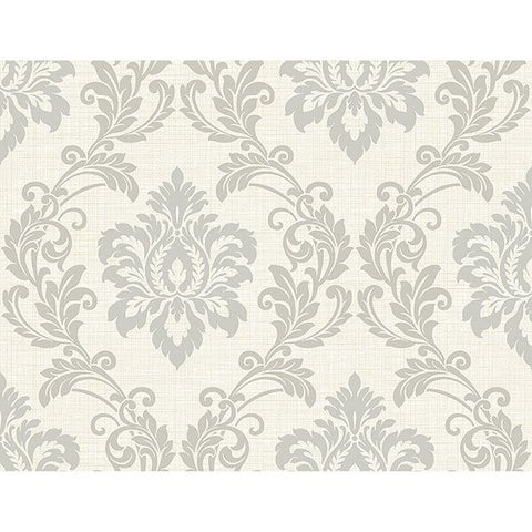  2765-BW40108 Adela Ivory Twill Damask Wallpaper