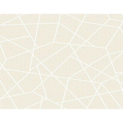  2765-BW40300 Heath Cream Geometric Linen Wallpaper