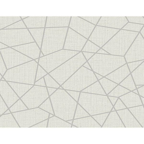 2765-BW40308 Heath Silver Geometric Linen Wallpaper