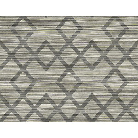  2765-BW40405 Vana Grey Woven Diamond Wallpaper