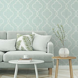  2765-BW40502 Malo Aqua Sisal Ogee Wallpaper