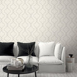  2765-BW40508 Malo Light Grey Sisal Ogee Wallpaper