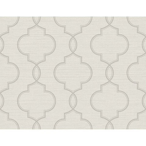  2765-BW40508 Malo Light Grey Sisal Ogee Wallpaper