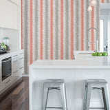 2782-24518 Quake Coral Abstract Stripe Wallpaper