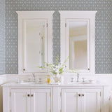 2782-24535 Boxwood Blue Geometric Wallpaper